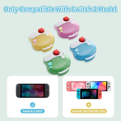 Geekshare Silicone Joycon الإبهام قبضة الإبهام متوافقة مع التبديل 2025 ، أغطية غطاء عصا التحكم الناعمة للمفتاح 2 ، 4pcs - الصودا كريم in Saudi Arabia