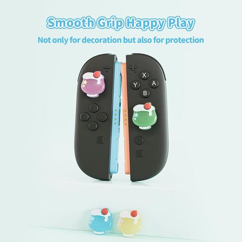 Geekshare Silicone Joycon الإبهام قبضة الإبهام متوافقة مع التبديل 2025 ، أغطية غطاء عصا التحكم الناعمة للمفتاح 2 ، 4pcs - الصودا كريم in Saudi Arabia