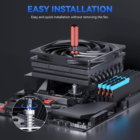 تبريد وحدة المعالجة المركزية منخفضة: 75 مم ارتفاع CPU Air Cooler 8 Heatpipes 120x120x15mm Slim Fan ، مروحة وحدة المعالجة المركزية لـ Intel LGA1700/115x/1200 ؛ AMD AM4/AM5 in Kuwait