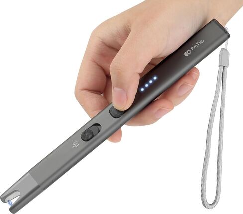 شمعة كهربائية أخف مع مفتاح السلامة ، ولخات ألومنيوم سبيكة USB قابلة للشحن غير قابلة للرياح مع عرض طاقة LED ، قوس البلازما الطويلة لأعضاء عيد ميلاد الشموع الشواء - رمادي - رمادي in Saudi Arabia