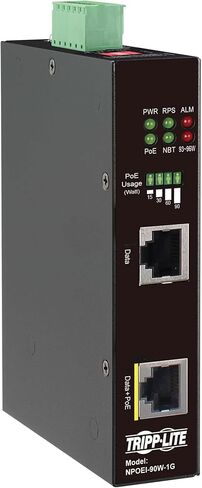 TRIPP LITE GIGABIT ETHERNET POE Injector Industrial Duty Industrial ، 1-PORT ، 90W POE ++ ، 1 GBPS ، POWER+بيانات تصل إلى 328 قدمًا / 100 متر ، إسكان IP30 ، ضمان RAIN RAIN 3 سنوات (NPOEI-90W-1G) in Kuwait
