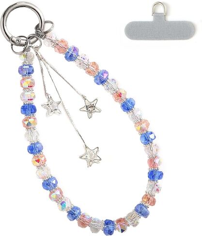 Phone Charm with Beaded Crystals, Anti-Theft Phone Strap, Hands-Free & Detachable Cellphone Lanyard, Cellphone Chain Wristlet with Tether Tab in Saudi Arabia