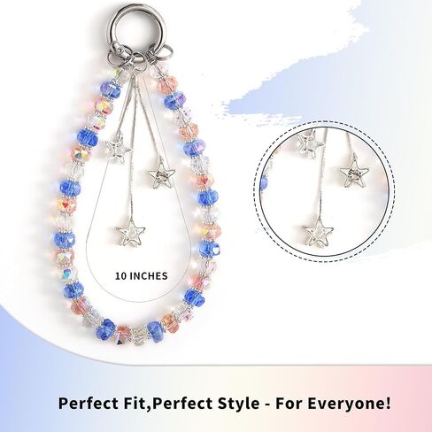 Phone Charm with Beaded Crystals, Anti-Theft Phone Strap, Hands-Free & Detachable Cellphone Lanyard, Cellphone Chain Wristlet with Tether Tab in Saudi Arabia