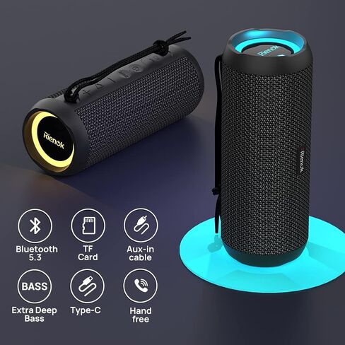 RIENOK Portable Bluetooth Speaker 30W Dual Pairing True Wireless Stereo HD Sound IPX7 Waterproof Outdoor Sport Shower Wireless Speaker Bluetooth 5.3 for Home Party in Saudi Arabia