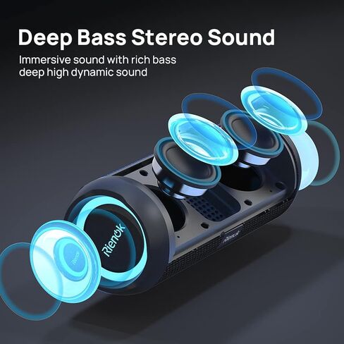 RIENOK Portable Bluetooth Speaker 30W Dual Pairing True Wireless Stereo HD Sound IPX7 Waterproof Outdoor Sport Shower Wireless Speaker Bluetooth 5.3 for Home Party in Saudi Arabia