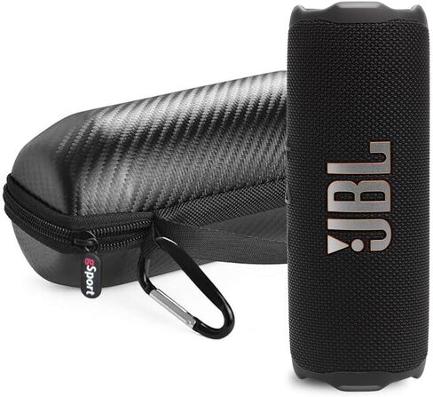 JBL FLIP 7 Waterproof Portable Speaker Bundle with gSport Carbon Fiber Case (Black) in Saudi Arabia
