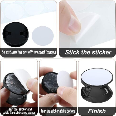 Weewooday 20 Pcs Sublimation Socket Blank Phone Grip Holders Collapsible Phone Grips Self Adhesive Sublimation Holders for Smartphones and Tablets(Black and White) in Saudi Arabia