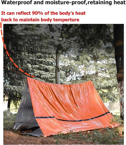Tents, 96"x59" Dual-Sided Silver Shelter with Large Orange Storage Bag, Emergency Blanket in Saudi Arabia