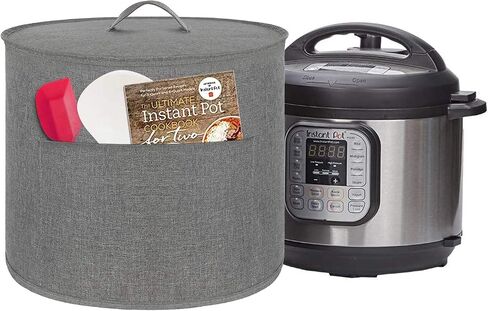 House Beautiful Appliance Cover Dust Cover Watertight for 6 Quart Instant Pot, Electric Pressure Cooker, Rice Cooker, Air Fryer and Crock Pot, Machine Washable (Grayish White) in Saudi Arabia