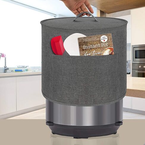 House Beautiful Appliance Cover Dust Cover Watertight for 6 Quart Instant Pot, Electric Pressure Cooker, Rice Cooker, Air Fryer and Crock Pot, Machine Washable (Grayish White) in Saudi Arabia