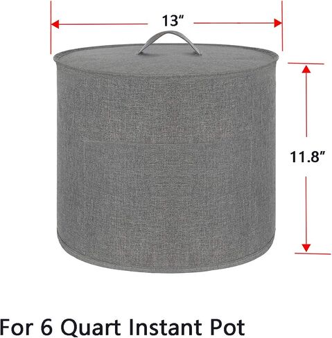 House Beautiful Appliance Cover Dust Cover Watertight for 6 Quart Instant Pot, Electric Pressure Cooker, Rice Cooker, Air Fryer and Crock Pot, Machine Washable (Grayish White) in Saudi Arabia