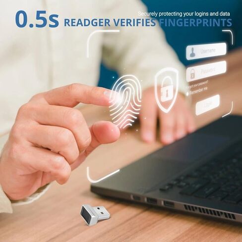 ماسح الضوئي الأصغر في بصمات الأصابع لنظام التشغيل Windows 11/10 Hello ، ترقية قارئ بصمات الأصابع USB ، و 0.5S Touch Speedy Matching Scanner Scanner USB مفتاح USB لكلمة المرور وتشفير الملفات in Kuwait
