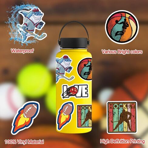 150PCS Sports Stickers Gift for Water Bottles - Basketball, Baseball, Football, Volleyball, Soccer - Stickers for Teens in Saudi Arabia