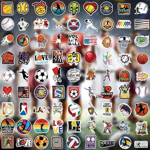 150PCS Sports Stickers Gift for Water Bottles - Basketball, Baseball, Football, Volleyball, Soccer - Stickers for Teens in Saudi Arabia