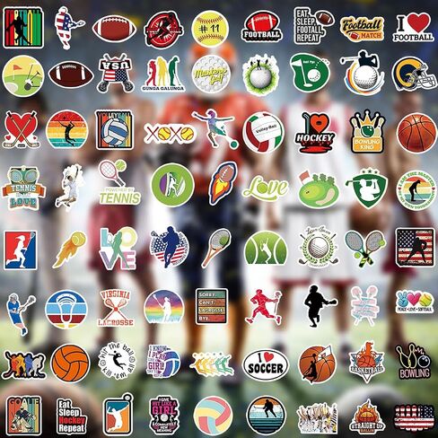 150PCS Sports Stickers Gift for Water Bottles - Basketball, Baseball, Football, Volleyball, Soccer - Stickers for Teens in Saudi Arabia