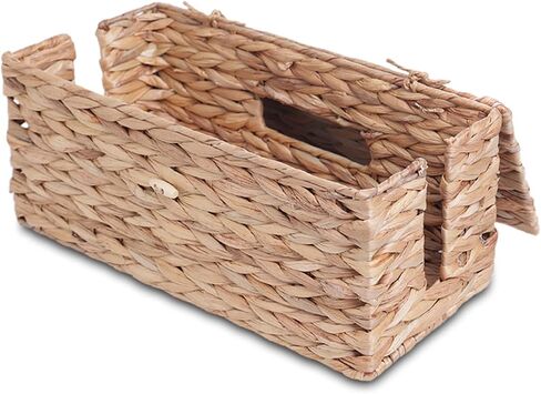 Cable Management Box, Cord Hider Organizer Box with Lid 2-Pack,2 Side Open Slots Handwoven Water Hyacinth Storage Box for Power Strips, Floor, Desk, Office in Saudi Arabia