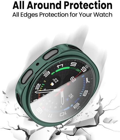 حالة واقي الشاشة لمشاهدة Samsung Galaxy Watch 8 44 مم ، TPU ناعمة عالية الحساسية المطلية الغطاء الواقي الكامل مقاومة للخدش لمراقبة Galaxy 8 smmartwatch (44 ملم ، 8pack) in Kuwait