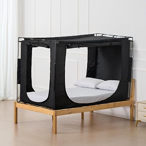خيمة سرير Vevor ، 75 "× 39" × 47 "Twin Size 3 أبواب 70 ٪ من خيمة سرير نوم مظلة أحلام التنفس مع 0.37 في أقطاب الألياف على خصوصية السرير لخيام النوم الداخلية in Kuwait