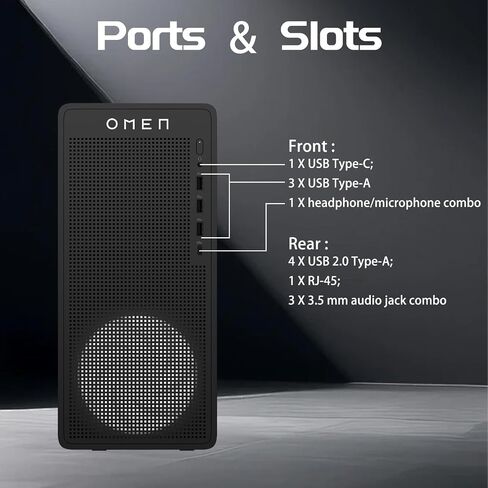 HP OMEN 16L TG03 RTX 5060 Ti Pro Gaming Desktop, Intel Core i7-14700F, NVIDIA GeForce RTX 5060 Ti, 64GB DDR5 RAM, 4TB SSD, DP, RJ-45, Wi-Fi 6, Bundle with Lexar SL660 512GB Portable SSD in Saudi Arabia