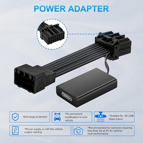 Dashcam Power Adapter Custom for GM 16 Pin (Model B) for Acadia Escalade Silverado Suburban Tahoe Traverse Sierra Yukon, GPS Radar Mirror Camera Dash Cam Adapter in Saudi Arabia