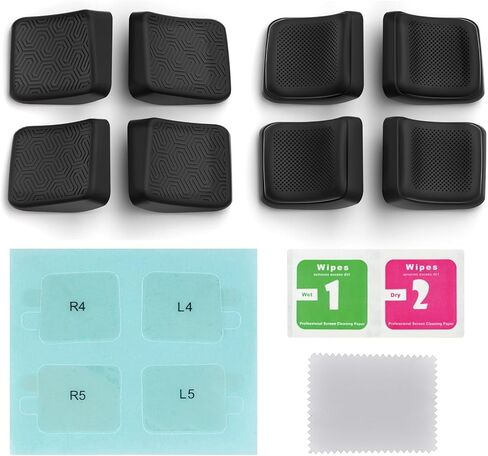 مجموعة Playvital Mix Protect Back Back Textirement مجموعة LCD Steam Deck ، مجموعة حماية زر تحسين القبضة لسطح البخار OLED - التصميم المبسط والمرصع - أسود - أسود in Kuwait