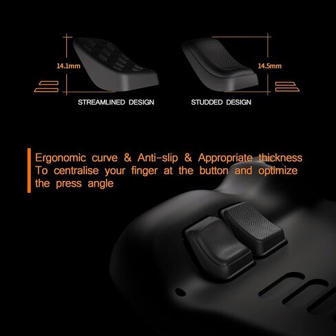 مجموعة Playvital Mix Protect Back Back Textirement مجموعة LCD Steam Deck ، مجموعة حماية زر تحسين القبضة لسطح البخار OLED - التصميم المبسط والمرصع - أسود - أسود in Kuwait
