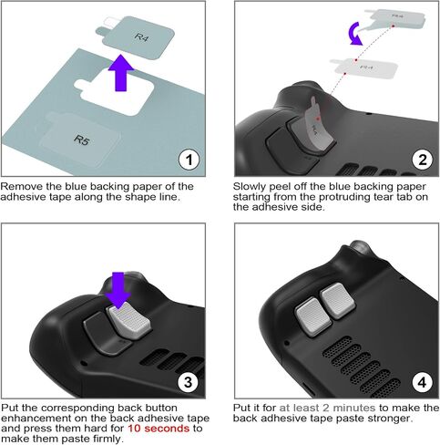 PlayVital White Back Button Enhancement Set for Steam Deck LCD, Grip Improvement Button Protection Kit for Steam Deck OLED - 2 Different Thickness in Saudi Arabia
