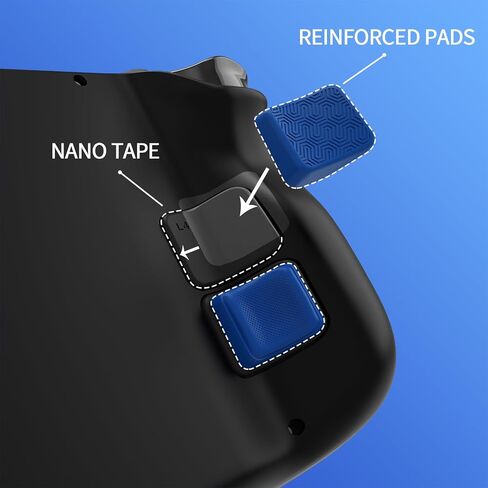 مجموعة Playvital Mix Protect Back Back Textirement مجموعة LCD Steam Deck ، مجموعة حماية زر تحسين القبضة لسطح البخار OLED - التصميم المبسط والمرصع - أسود - أسود in Kuwait
