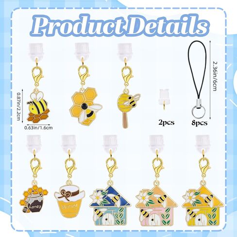8 Pcs Mushroom Dust Plug Charm Type C USB C Dust Plug Cute Cell Phone Charms with Pendants for Most Type-C Cell Phone in Saudi Arabia