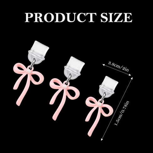 3Pcs Charms for Phone, Pink Bow Dust Plug Charm Compatible with Kindl & Phone Type C Charging Ports, Cute Kindl Accessories Charm Coquette Gift for Friends, Lover, Women in Saudi Arabia