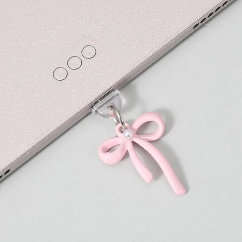 3Pcs Charms for Phone, Pink Bow Dust Plug Charm Compatible with Kindl & Phone Type C Charging Ports, Cute Kindl Accessories Charm Coquette Gift for Friends, Lover, Women in Saudi Arabia