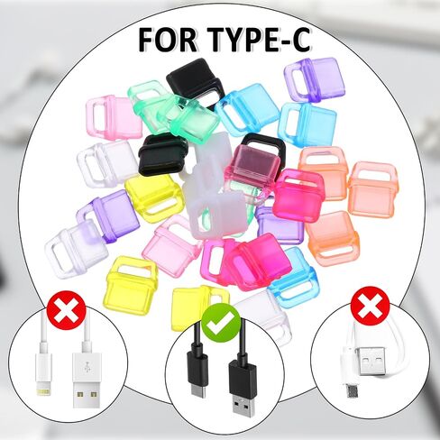 USB C Dust Plug 30 Pcs Colorful Type C Plug Cover Charging Port Caps USB-C Port Cover Anti Dust Covers with Hanging Hole Plugs Covers Protector Compatible With Most Type-C Devices Smart Phones Laptops in Saudi Arabia