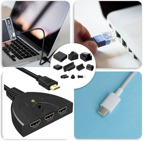 50 PCS 9 Types USB Cover, Silicone USB Port Cover Dust Plug Mobile Dustproof Plugs for USB-A Female/Male, Type-C Cap, 3.5mm Headphone, HDMI, Network Cable Plug, RCA, RJ45 Ethernet Protector Stoppers in Saudi Arabia
