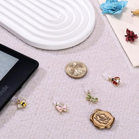 Dust Plug Charms Type C for E-Reader Kindle, Anti Dust Charms for Phone E-Reader Lover Butterfly, Dragonfly, Beetle, Bee in Kuwait