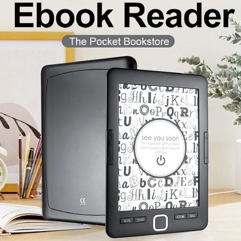 VBESTLIFE Ebook Reader, 6inch Ink Screen Electronic Book Reader, Built in 8G 128M, Customized Reading, for Commuting, Traveling, or Relaxing at Home in Saudi Arabia