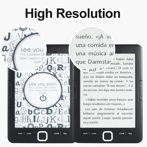 VBESTLIFE Ebook Reader, 6inch Ink Screen Electronic Book Reader, Built in 8G 128M, Customized Reading, for Commuting, Traveling, or Relaxing at Home in Saudi Arabia