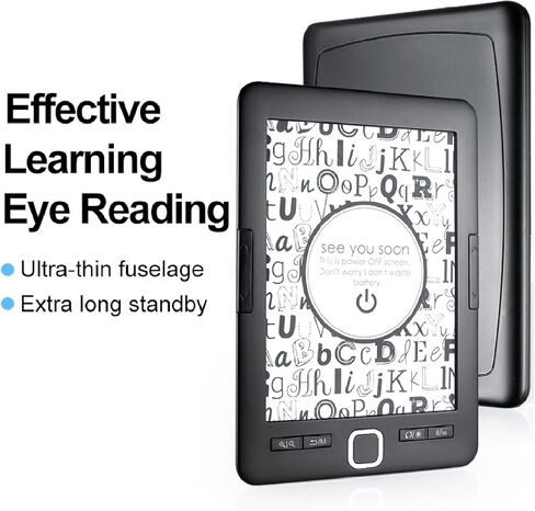 VBESTLIFE Ebook Reader, 6inch Ink Screen Electronic Book Reader, Built in 8G 128M, Customized Reading, for Commuting, Traveling, or Relaxing at Home in Saudi Arabia