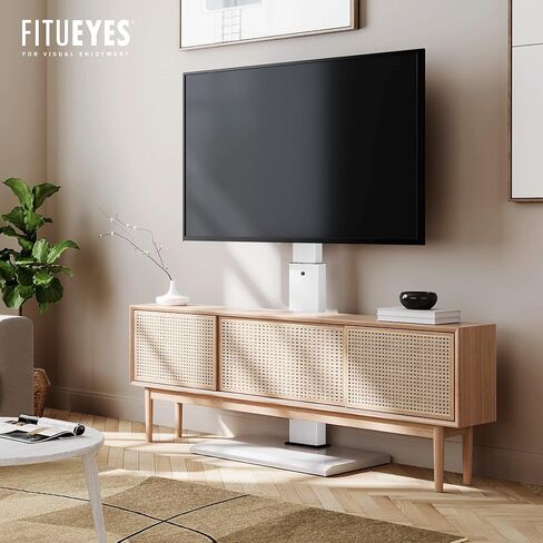 Fitueyes Floor Debivel TV حامل مع منفذ كهربائي لأجهزة تلفزيون 32-65 بوصة ، وقصة تلفزيون أرضية مع ارتفاع قابل للتعديل مع قاعدة حديدية ، ومكمّن ما يصل إلى 88 رطلاً ، وتوفير المساحة لغرفة النوم ، وغرفة المعيشة in Kuwait
