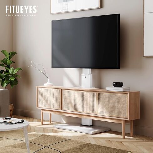 Fitueyes Floor Debivel TV حامل مع منفذ كهربائي لأجهزة تلفزيون 32-65 بوصة ، وقصة تلفزيون أرضية مع ارتفاع قابل للتعديل مع قاعدة حديدية ، ومكمّن ما يصل إلى 88 رطلاً ، وتوفير المساحة لغرفة النوم ، وغرفة المعيشة in Kuwait