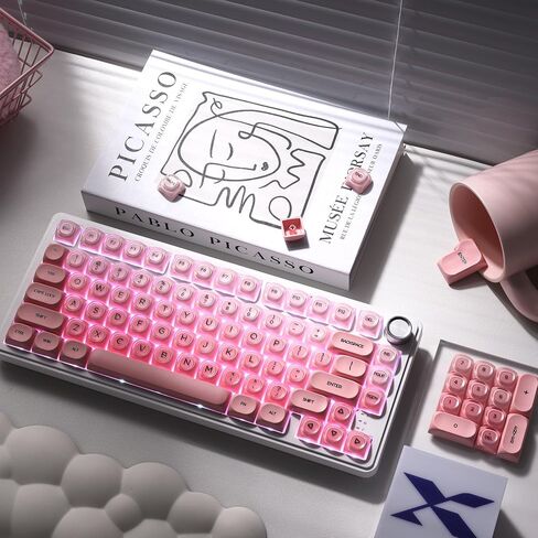 أغطية مفاتيح أحمر الشفاه OHY، غطاء مفاتيح لوحة المفاتيح XVX HOA Profile Red Jelly، أغطية مفاتيح مخصصة لطيفة مكونة من 132 مفتاحًا للوحات المفاتيح الميكانيكية مع مفاتيح Cherry/Gateron MX - قبلة بيري (غطاء مفاتيح فقط، بدون لوحة مفاتيح) in Kuwait