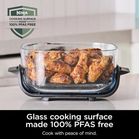 Ninja FN090 Crispi 3-in-1 4QT Portable Cooking System with TempWare Container, 1500W, Recrisp, Air Fry, & Max Crisp, Easy Storage, Crisper Plate, Lid, Cook, Serve & Store, White (Renewed) in Saudi Arabia