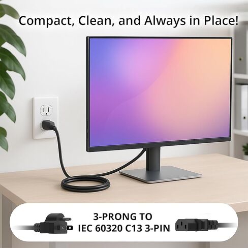 Kado 1.5m 3 Prong AC Power Cord, 5 Feet 125 Volts 10 Amps Power Cable in Saudi Arabia