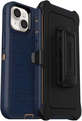 OtterBox Defender Series Screenless Edition Case for iPhone 14 & iPhone 13 (Only) - Holster Clip Included - Microbial Defense Protection - Non-Retail Packaging - Blue Suede Shoes in Saudi Arabia