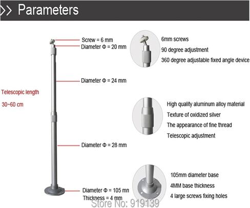 Extendable Length 40-80 cm Projector Ceiling Mount Adjustable 1.3 to 2.6 feet Bracket in Saudi Arabia