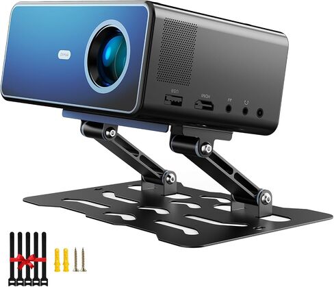 3-in-1 Adjustable Projector Mount Stand – Universal Ceiling/Wall/Table Mount with 180° Dual-Axis Rotation, Multi-Hole Design, Anti-Slip Pads, 1/4" Screw Compatible for Mini & Standard Projectors in Kuwait