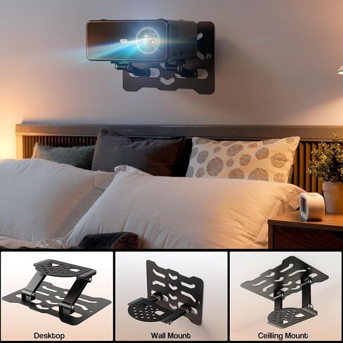 3-in-1 Adjustable Projector Mount Stand – Universal Ceiling/Wall/Table Mount with 180° Dual-Axis Rotation, Multi-Hole Design, Anti-Slip Pads, 1/4" Screw Compatible for Mini & Standard Projectors in Kuwait