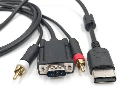 Yanhao [أجزاء ألعاب الفيديو] لـ Sega Dreamcast DC VGA Cable High Definity RCA Sound Adapter HD Box Pal NTSC لـ Sega Dreamcast DC Console [استبدال] (اللون: كابل DC VGA الكامل) in Saudi Arabia