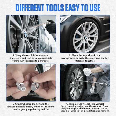 BELEY 21pcs Wheel Lock Key Removal Kit for BMW and Mini Series, Wheel Anti-Theft Lock Lug Nuts Screw Remover Socket Tool Set with 1/2 inch (12.7mm) Socket Adapter in Kuwait