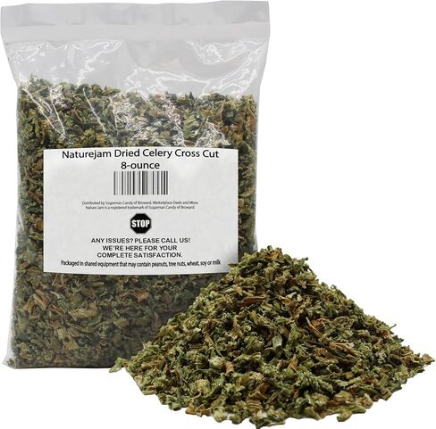 Naturejam Dried Celery Cross Cut - 4-ounce pack of for Cooking - Perfect Cut Celery for Kitchen or Camping Cooking & Soup mix in Saudi Arabia