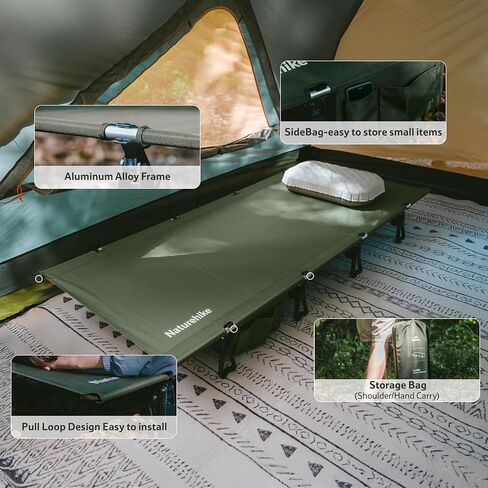 Naturehike Extra Wide GreenWild Camping Cot, Folding Lightweight Camp Cot Bed, Portable Sleeping Bed for Backpacking Travel Beach Home in Saudi Arabia
